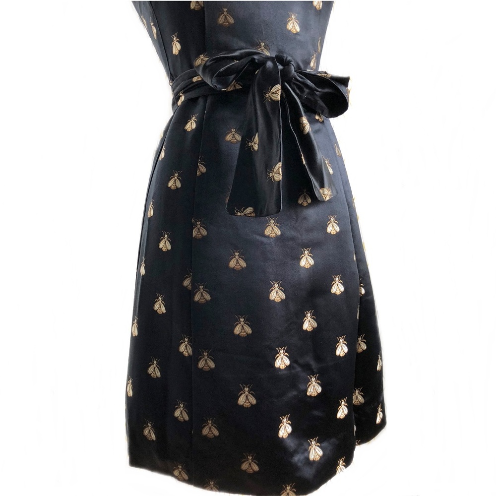 Molly B silk black cocktail dress with bee print - Picture 5 of 8